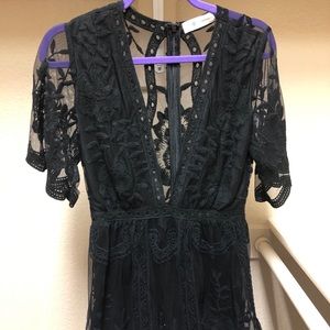 Black lace romper size XS